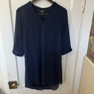 A. Byer Women's Classic Navy Long Sleeve Dress